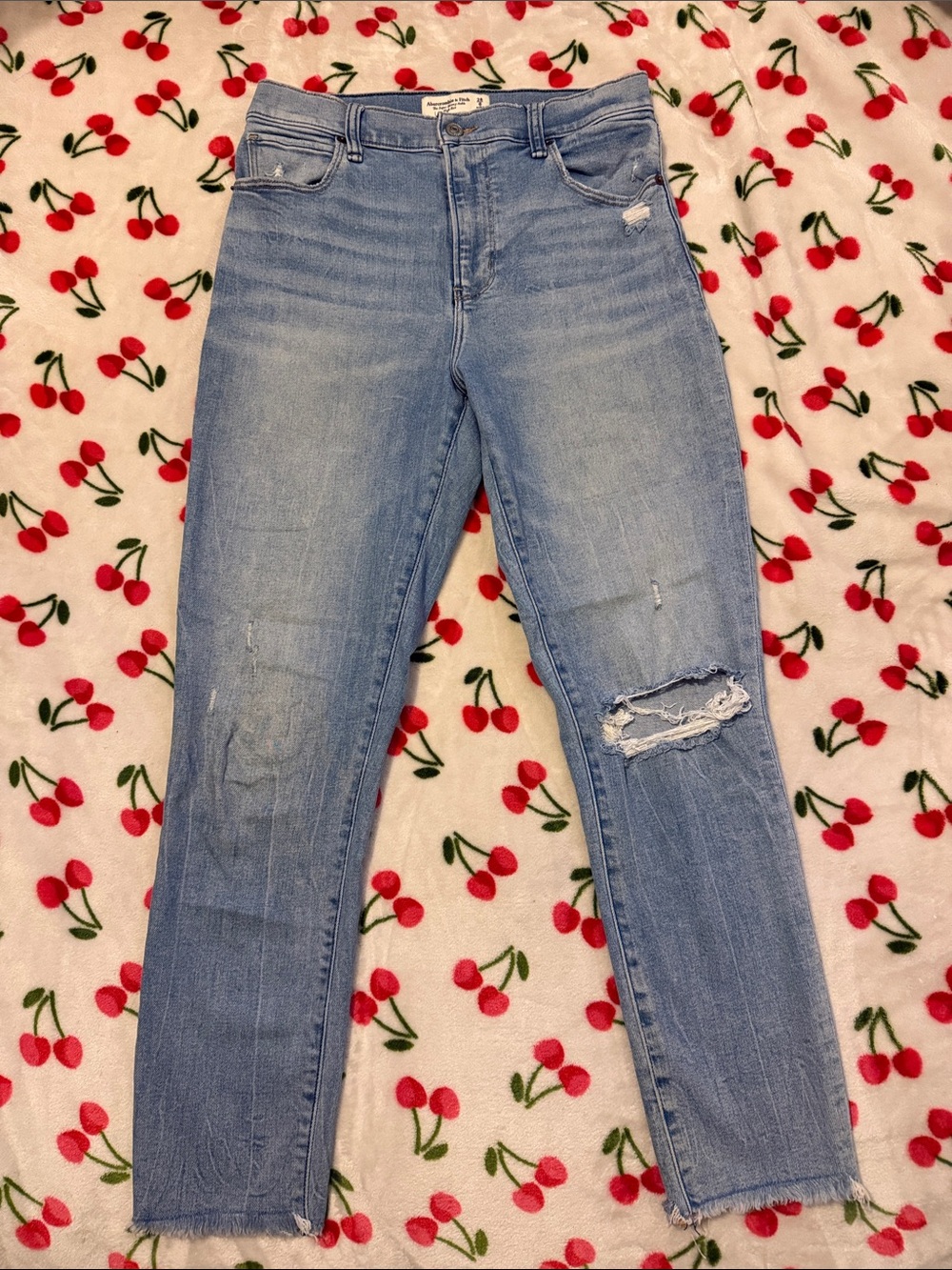 A&F Super Skinny Ankle High Rise Jeans